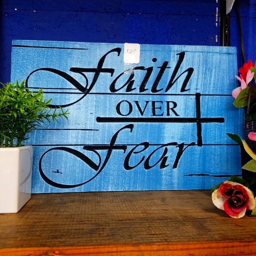 Wall Plaque Wooden Faith Sign